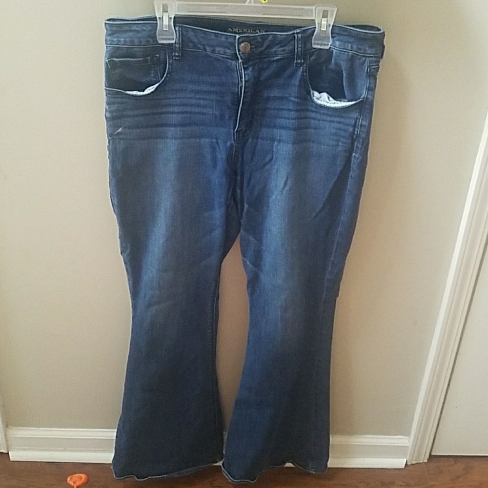 AE hi rise artist flare jeans